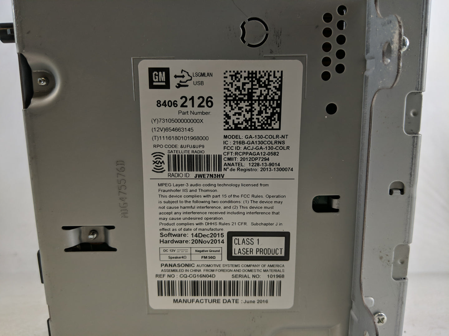 2015-2016 Buick Verano Radio AM FM Cd Player Receiver Replacement P/N:84062126 Fits Fits 2014 2015 2016 2017 OEM Used Auto P