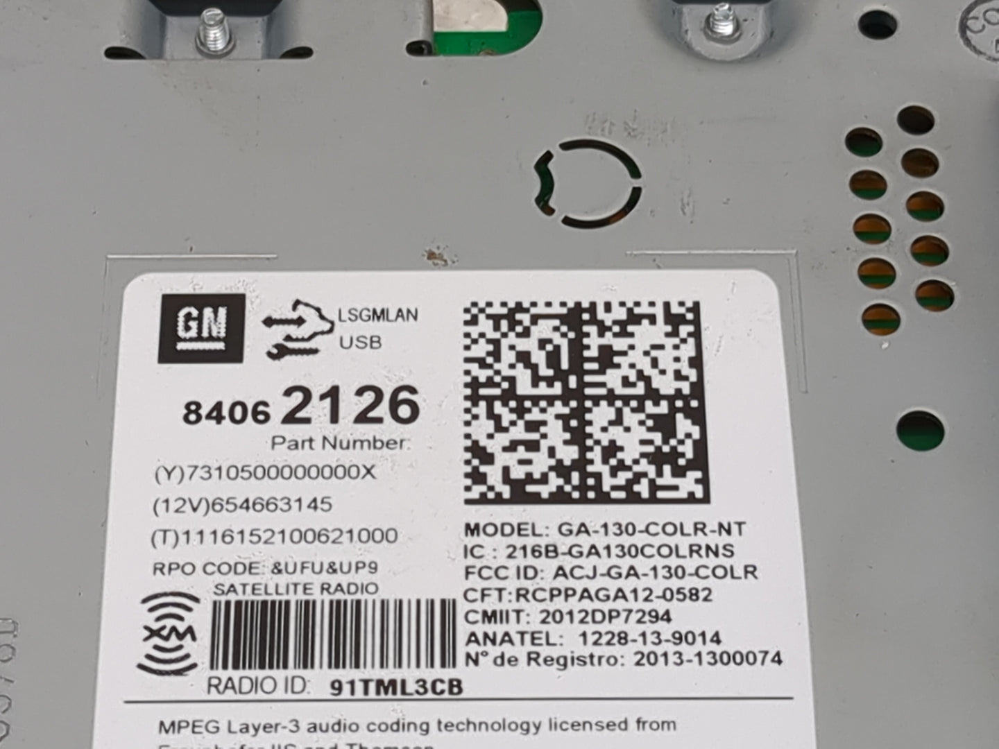 2017 Buick Verano Radio AM FM Cd Player Receiver Replacement P/N:84062126 GA-130-COLR-NT, 216B-GA130COLRNS Fits Fits 2016 OE