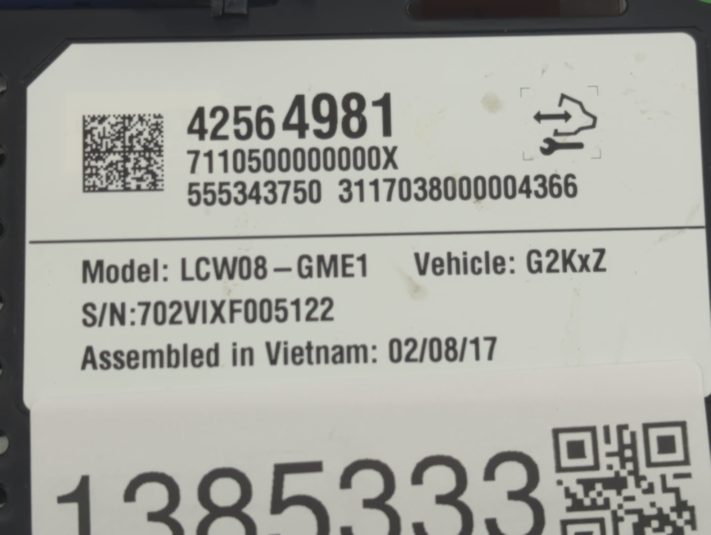 2017 Chevrolet Bolt Ev Instrument Cluster Speedometer Gauges P/N:42564981 Fits OEM Used Auto Parts - Oemusedautoparts1.com
