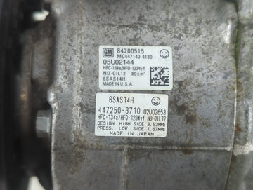 2017-2017 Chevrolet Camaro Air Conditioning A/c Ac Compressor Oem