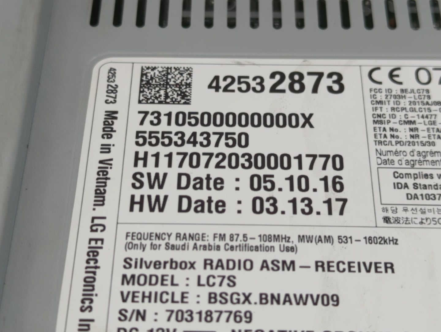 2016 Chevrolet Colorado Radio AM FM Cd Player Receiver Replacement P/N:42532873 Fits OEM Used Auto Parts - Oemusedautoparts1