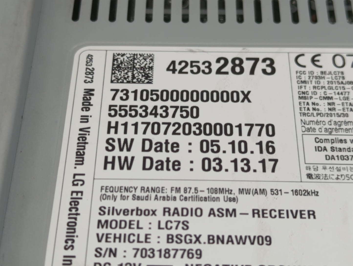2016 Chevrolet Colorado Radio AM FM Cd Player Receiver Replacement P/N:42532873 Fits OEM Used Auto Parts - Oemusedautoparts1