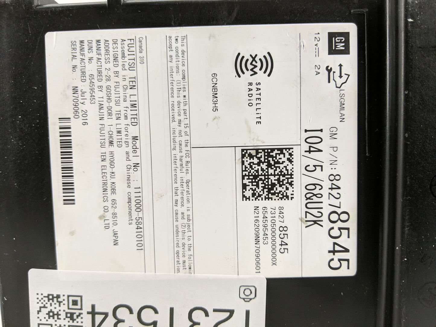 2017-2019 Chevrolet Colorado Radio AM FM Cd Player Receiver Replacement P/N:84278545 Fits Fits 2017 2018 2019 OEM Used Auto 