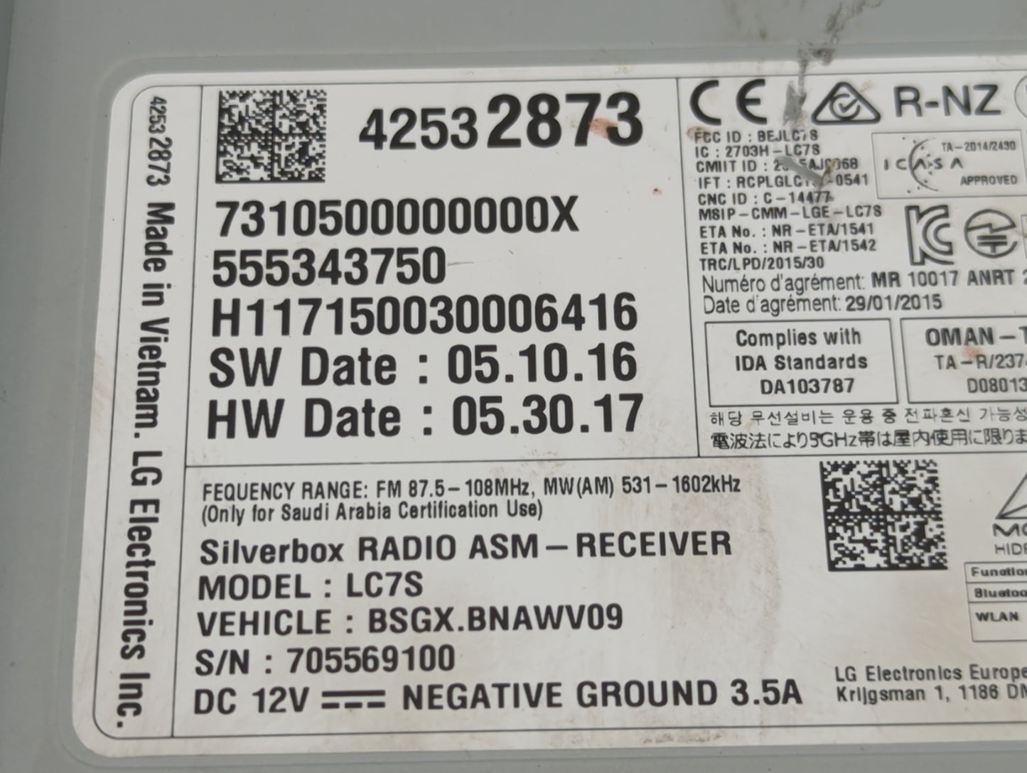 2017 Chevrolet Colorado Radio AM FM Cd Player Receiver Replacement P/N:42532873 7310500000000X, 555343750 Fits Fits 2018 201