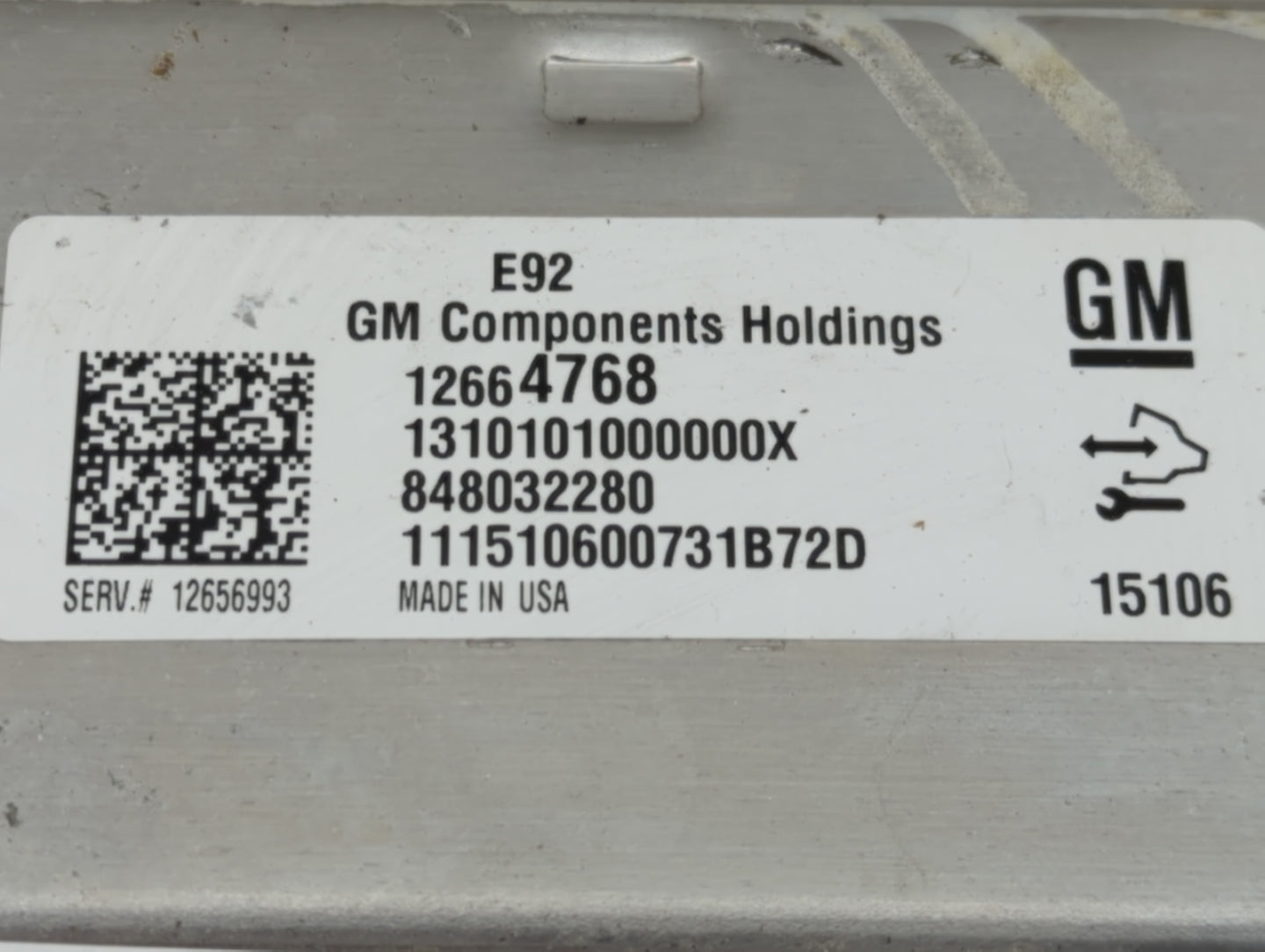 2017 Chevrolet Corvette PCM Engine Control Computer ECU ECM PCU OEM P/N:848032280 12664768 Fits Fits 2016 2018 OEM Used Auto