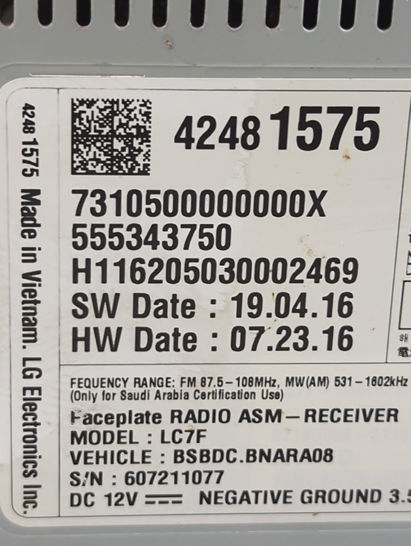 2017 Chevrolet Cruze Radio AM FM Cd Player Receiver Replacement P/N:42481575 7310500000000X, 555343750 Fits Fits 2018 2019 2