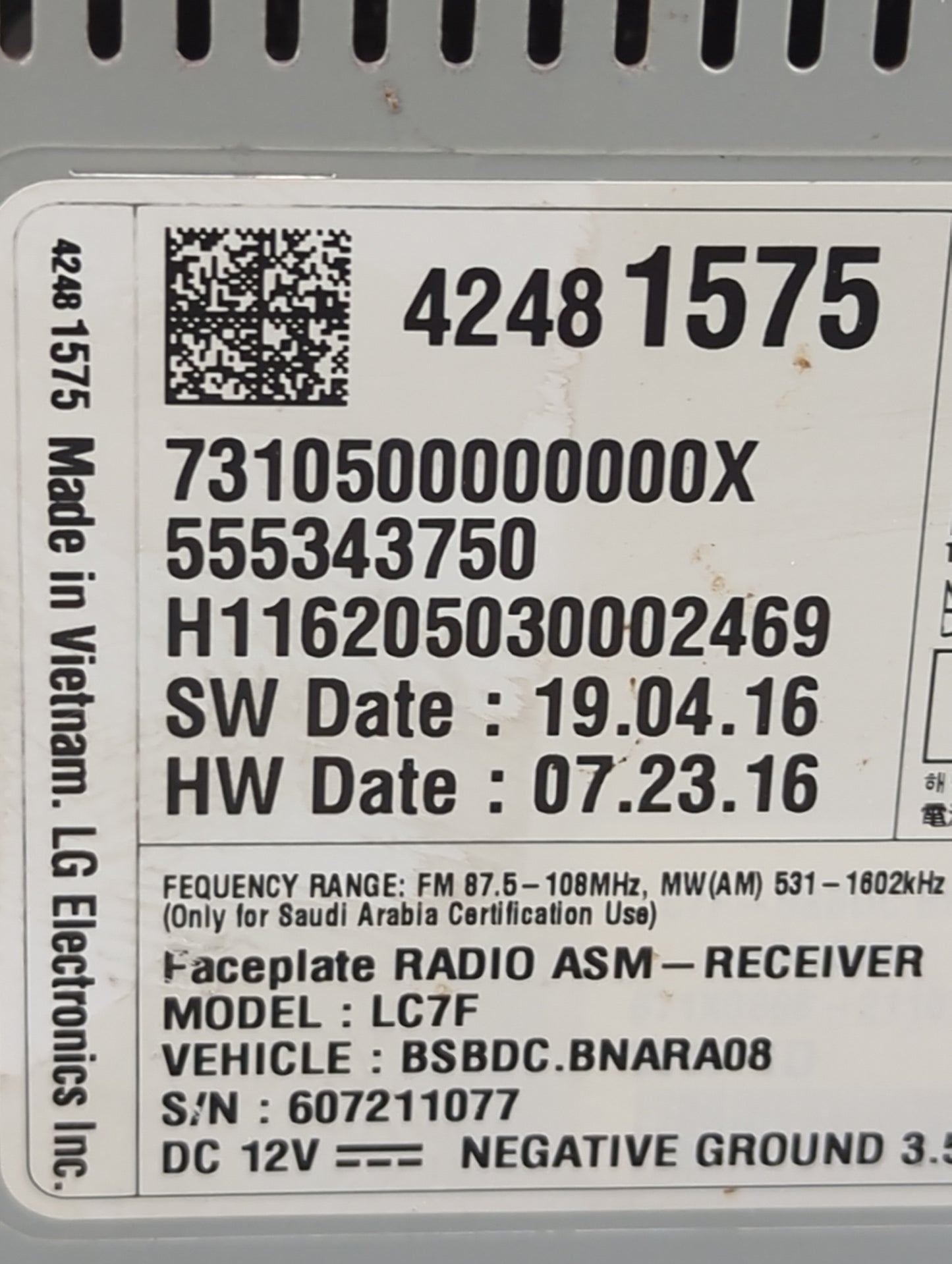 2017 Chevrolet Cruze Radio AM FM Cd Player Receiver Replacement P/N:42481575 7310500000000X, 555343750 Fits Fits 2018 2019 2