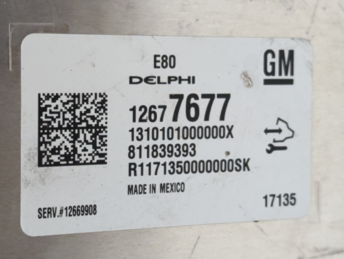 2017-2019 Chevrolet Cruze PCM Engine Control Computer ECU ECM PCU OEM P/N:12677677 Fits Fits 2017 2018 2019 2020 2021 2022 O