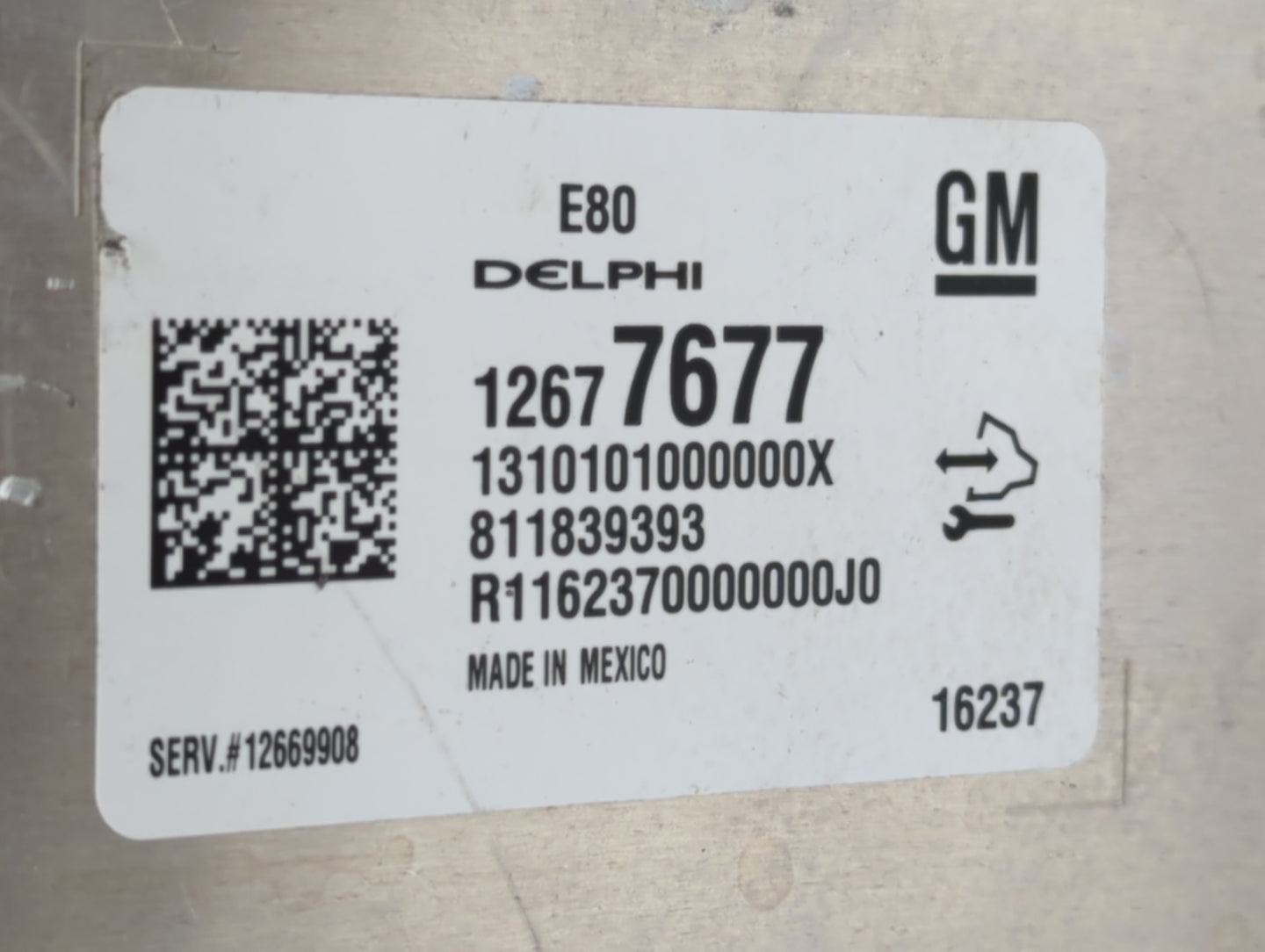 2017-2019 Chevrolet Cruze PCM Engine Control Computer ECU ECM PCU OEM P/N:12677677 Fits Fits 2017 2018 2019 2020 2021 2022 O