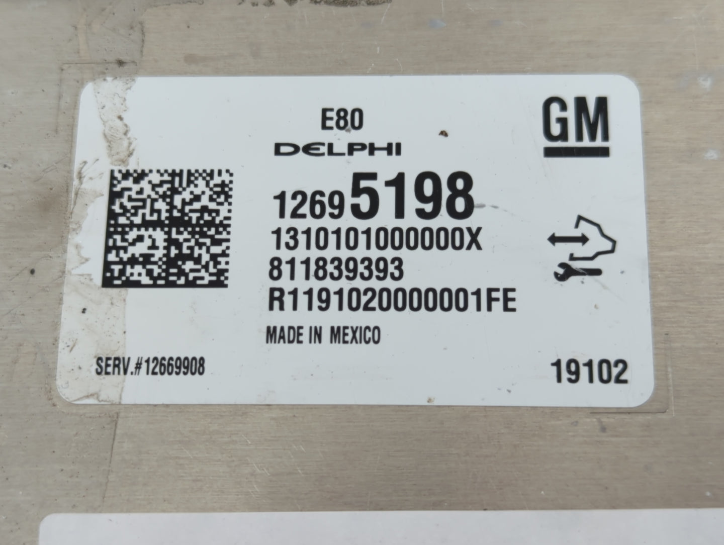 2017-2019 Chevrolet Cruze PCM Engine Control Computer ECU ECM PCU OEM P/N:12695198 Fits Fits 2017 2018 2019 2020 2021 2022 O