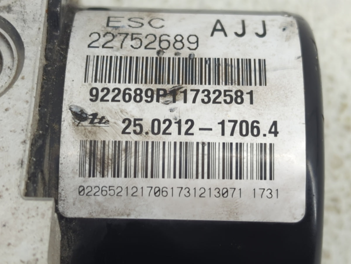 2012-2017 Chevrolet Equinox Anti-Lock Brake ABS Pump Module Actuator OEM P/N:22752689 Fits Fits 2012 2013 2014 2015 2016 201