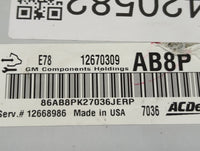 2017 Chevrolet Equinox PCM Engine Control Computer ECU ECM PCU OEM P/N:12670309 12668986 Fits Fits 2018 2019 2020 2021 OEM U