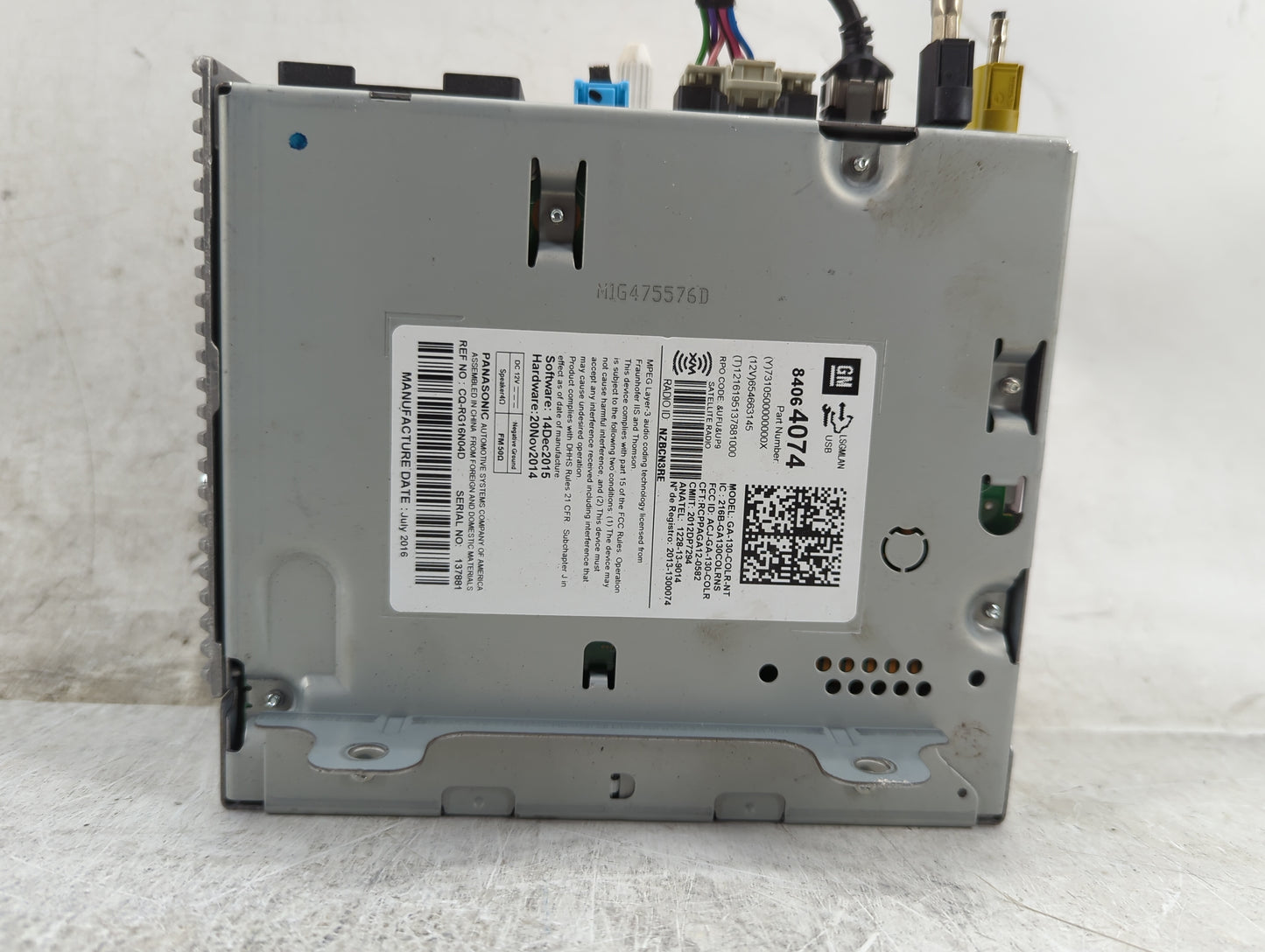 2016-2017 Chevrolet Equinox Radio AM FM Cd Player Receiver Replacement P/N:84064074 GA-130-COLR-NT Fits Fits 2016 2017 OEM U