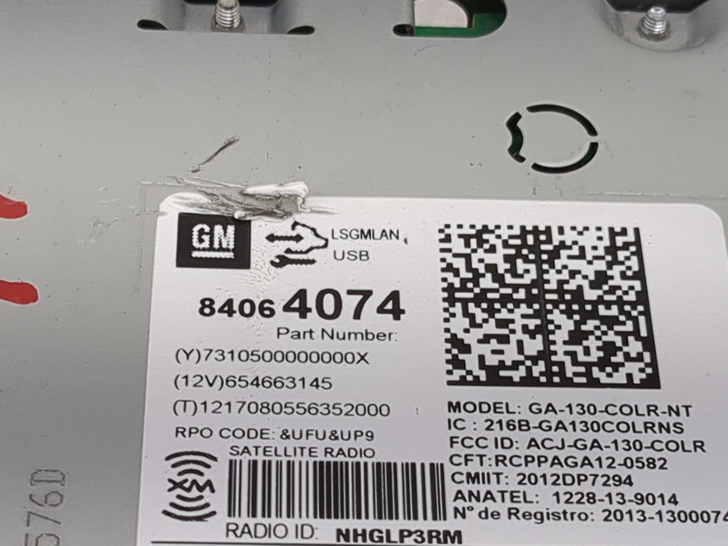 2016-2017 Chevrolet Equinox Radio AM FM Cd Player Receiver Replacement P/N:84064074 GA-130-COLR-NT Fits Fits 2016 2017 OEM U