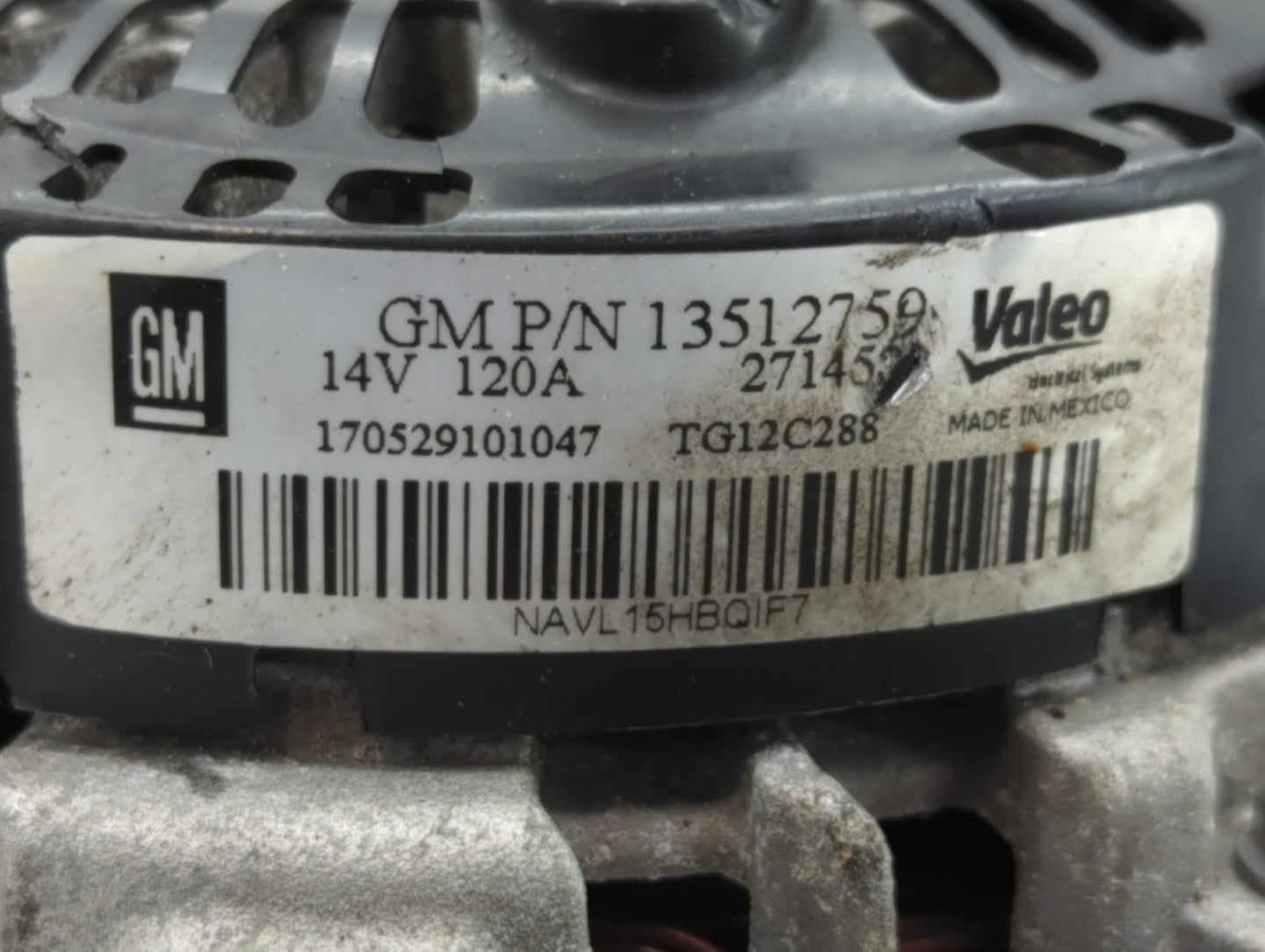 2010-2017 Chevrolet Equinox Alternator Replacement Generator Charging Assembly Engine OEM P/N:13512759 Fits OEM Used Auto Pa