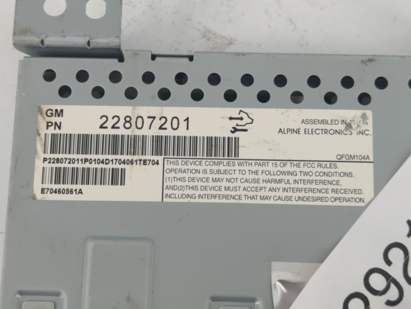 2017 Chevrolet Equinox Am Fm Cd Player Radio Receiver - Oemusedautoparts1.com