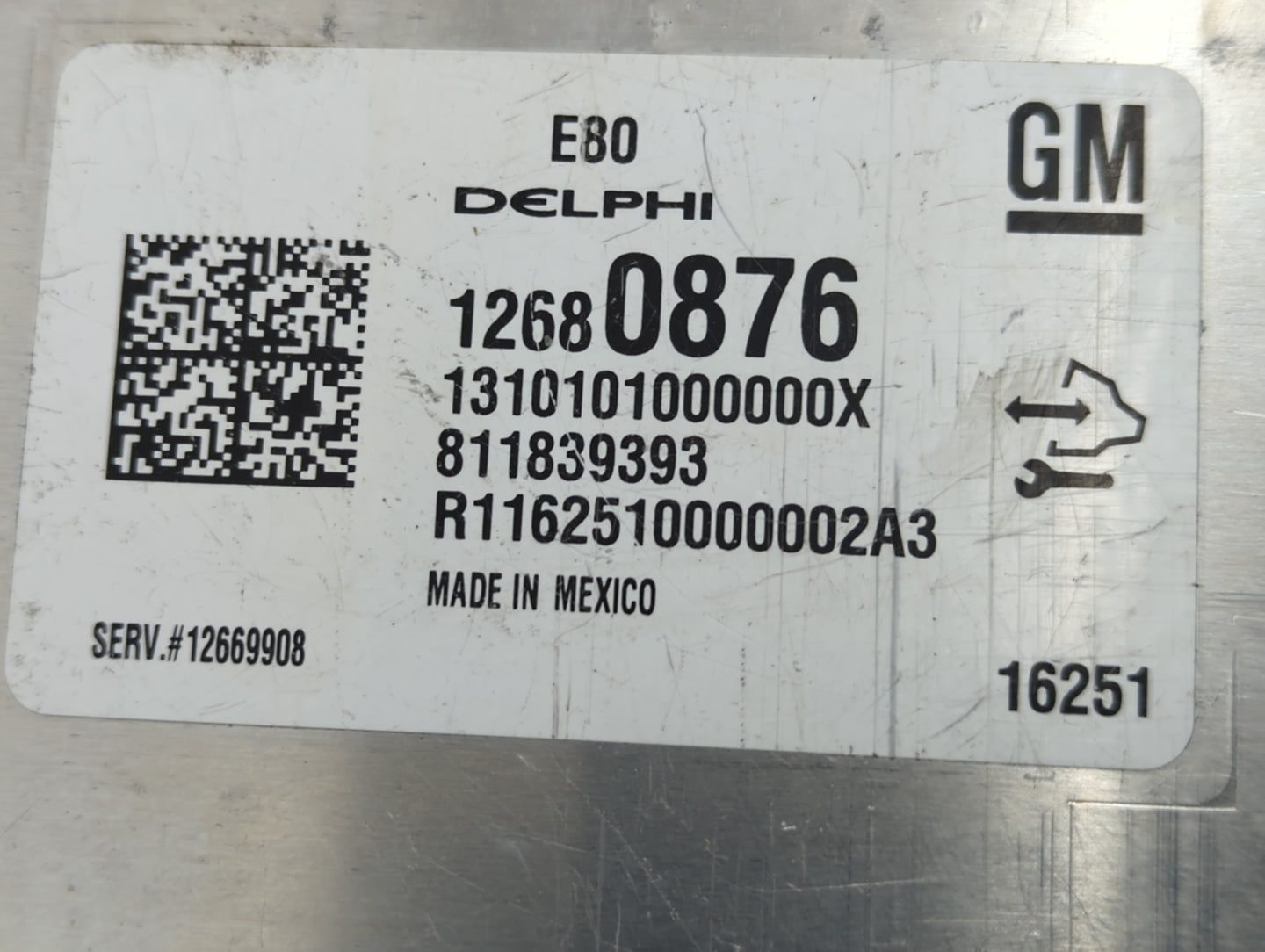 2017-2021 Chevrolet Malibu PCM Engine Control Computer ECU ECM PCU OEM P/N:811839393 12680876 Fits OEM Used Auto Parts - Oem