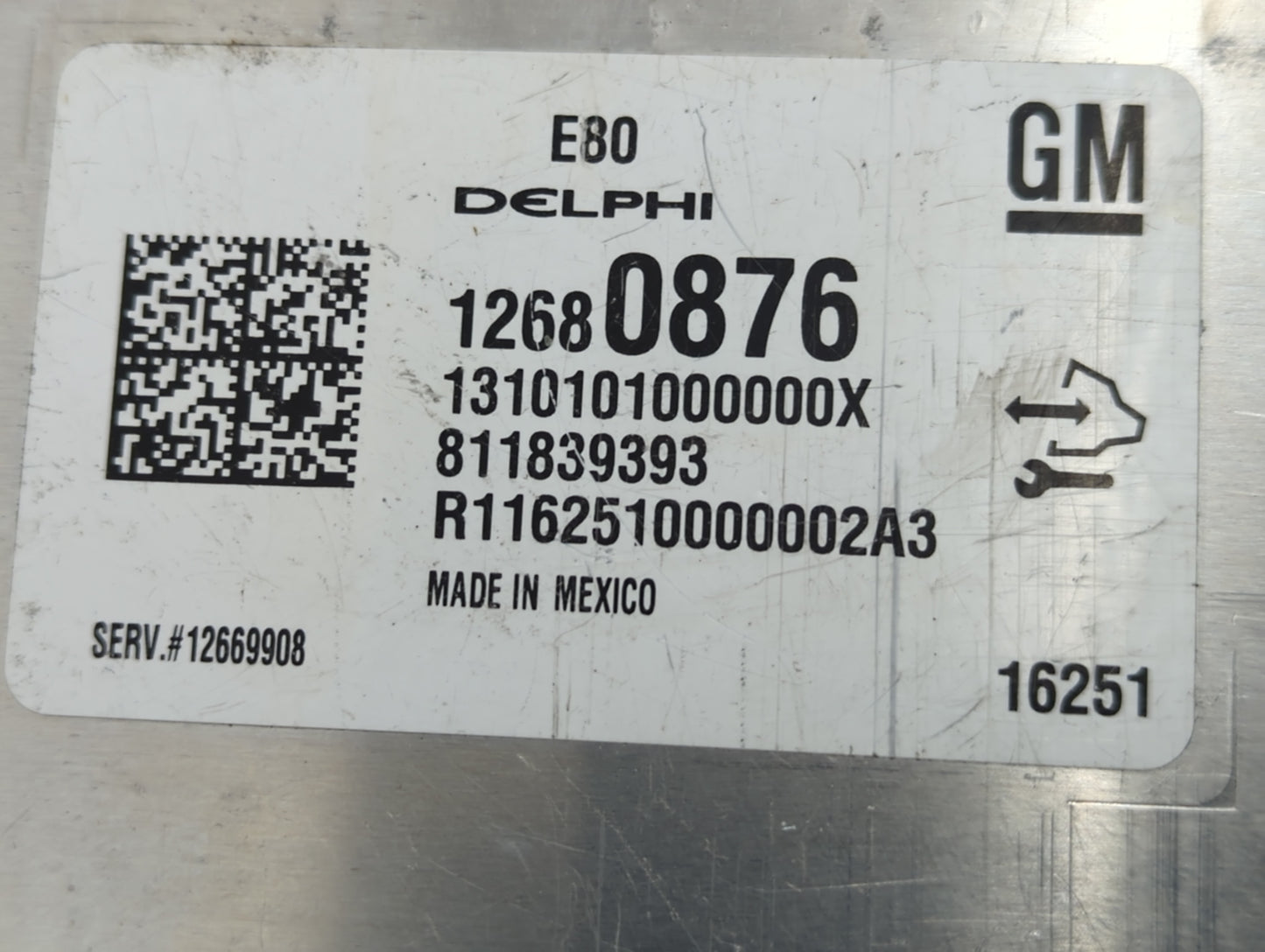 2017-2021 Chevrolet Malibu PCM Engine Control Computer ECU ECM PCU OEM P/N:811839393 12680876 Fits OEM Used Auto Parts - Oem