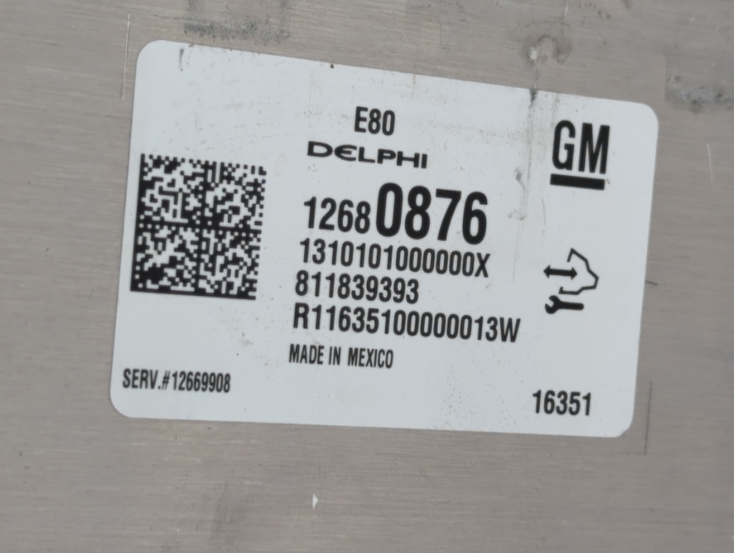 2017-2018 Chevrolet Malibu PCM Engine Control Computer ECU ECM PCU OEM P/N:12688973 12697837, 12687328 Fits Fits 2017 2018 2