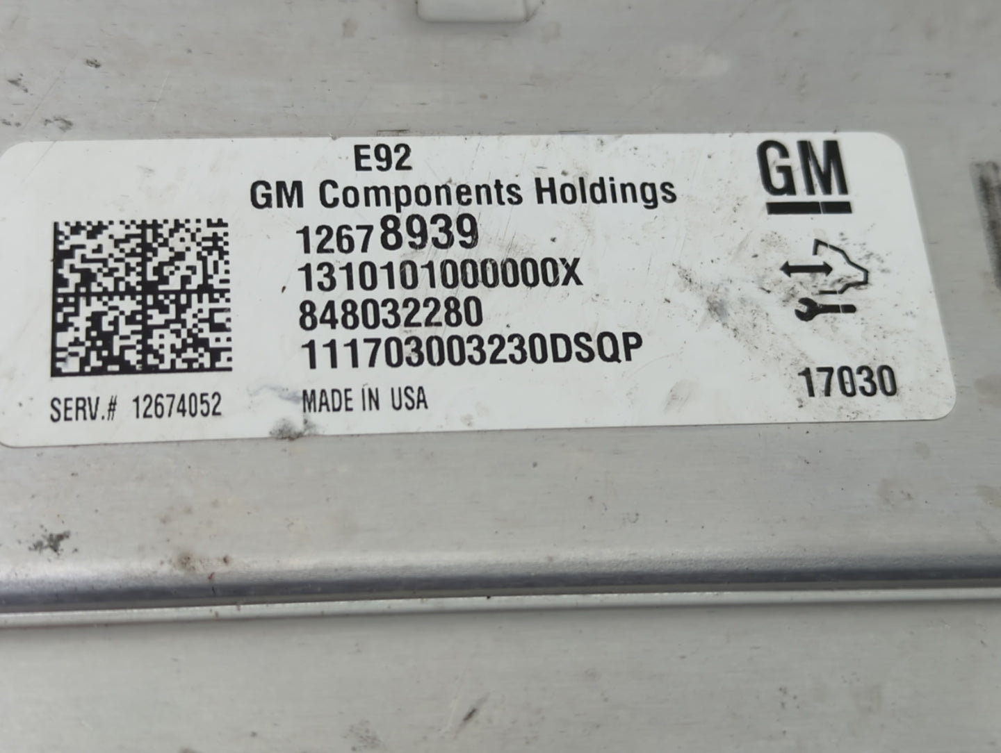 2016-2018 Chevrolet Silverado 1500 PCM Engine Control Computer ECU ECM PCU OEM P/N:848032280 12678939 Fits Fits 2016 2017 20