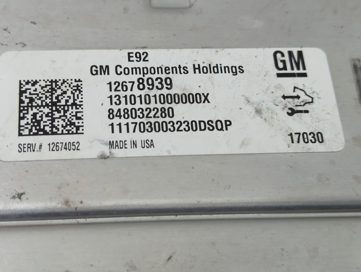 2016-2018 Chevrolet Silverado 1500 PCM Engine Control Computer ECU ECM PCU OEM P/N:848032280 12678939 Fits Fits 2016 2017 20