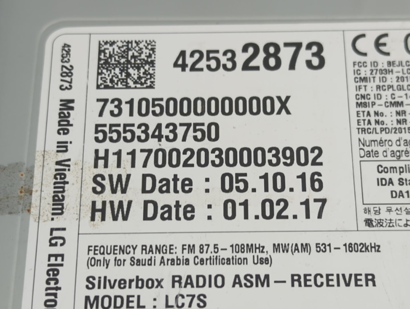 2017-2018 Chevrolet Silverado 1500 Radio AM FM Cd Player Receiver Replacement P/N:42532873 7310500000000X Fits Fits 2017 201