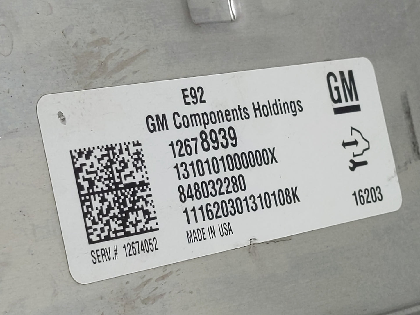 2016-2018 Chevrolet Silverado 1500 PCM Engine Control Computer ECU ECM PCU OEM P/N:12678939 12674052 Fits Fits 2016 2017 201