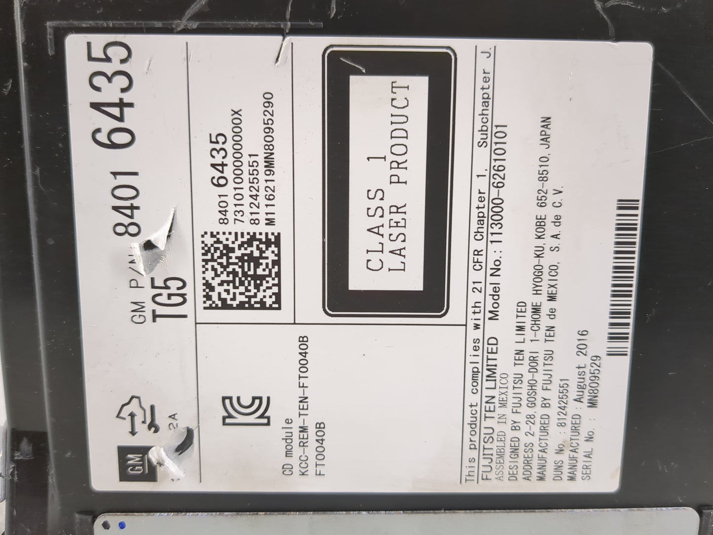 2015-2019 Chevrolet Silverado 1500 Radio AM FM Cd Player Receiver Replacement P/N:84016435 113000-62610101 Fits OEM Used Aut