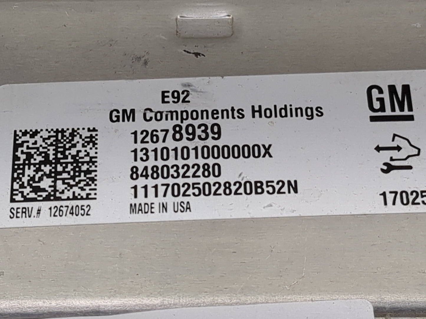 2016-2018 Chevrolet Silverado 1500 PCM Engine Control Computer ECU ECM PCU OEM P/N:12678939 12674052 Fits Fits 2016 2017 201