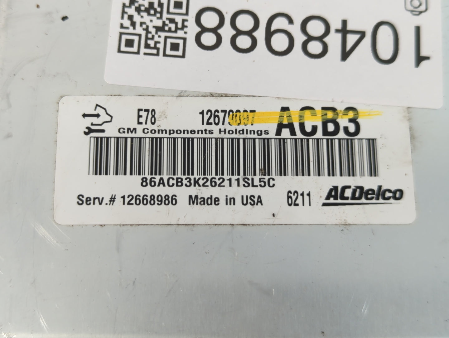 2017-2019 Chevrolet Sonic PCM Engine Control Computer ECU ECM PCU OEM P/N:1267097 12692201 Fits Fits 2017 2018 2019 2020 202