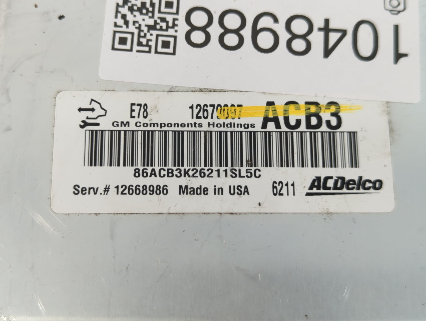 2017-2019 Chevrolet Sonic PCM Engine Control Computer ECU ECM PCU OEM P/N:1267097 12692201 Fits Fits 2017 2018 2019 2020 202