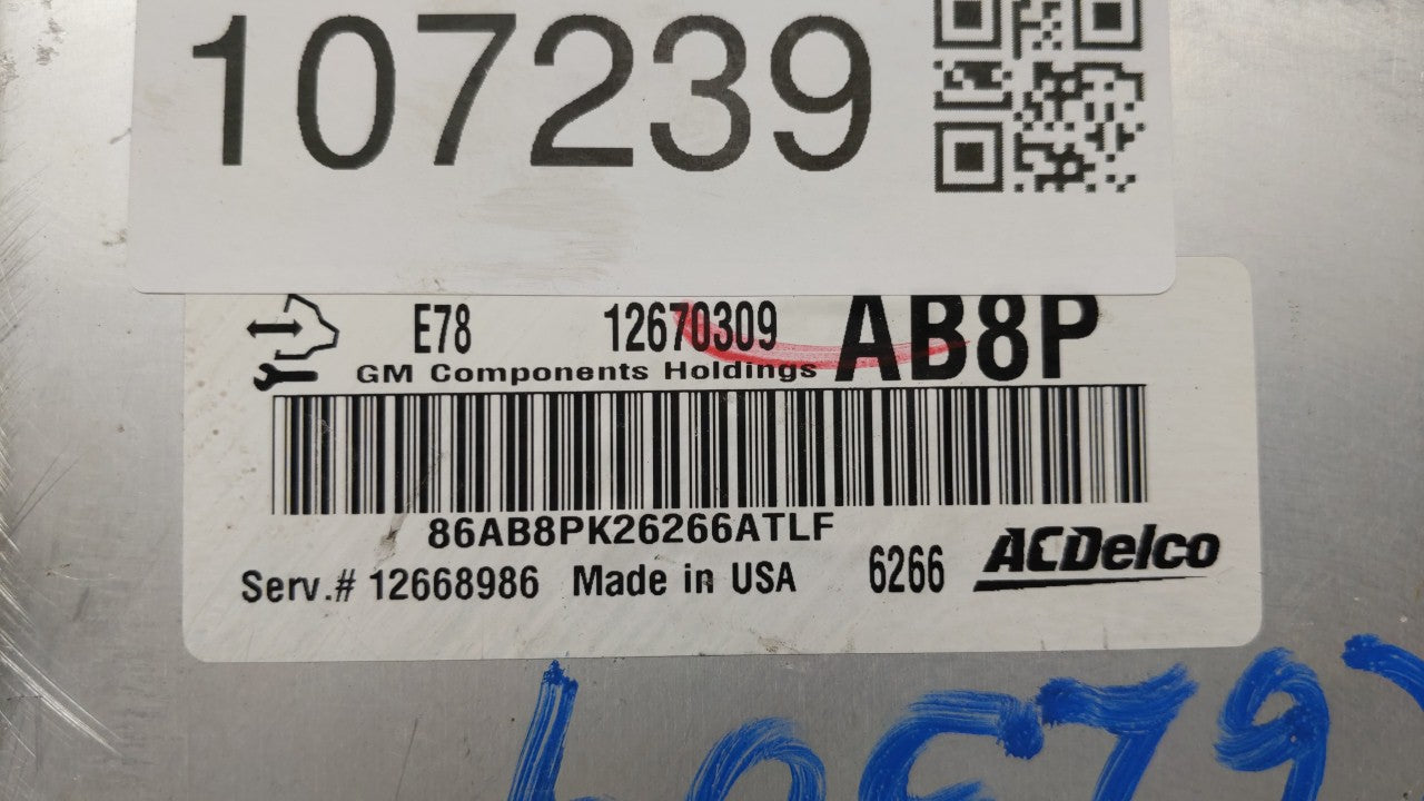 2017-2019 Chevrolet Sonic PCM Engine Control Computer ECU ECM PCU OEM P/N:12679097 12670309 Fits Fits 2017 2018 2019 2020 20