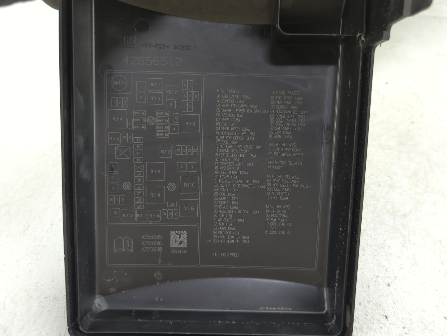 2017-2018 Chevrolet Sonic Fusebox Fuse Box Panel Relay Module P/N:42556512 Fits Fits 2017 2018 OEM Used Auto Parts - Oemused