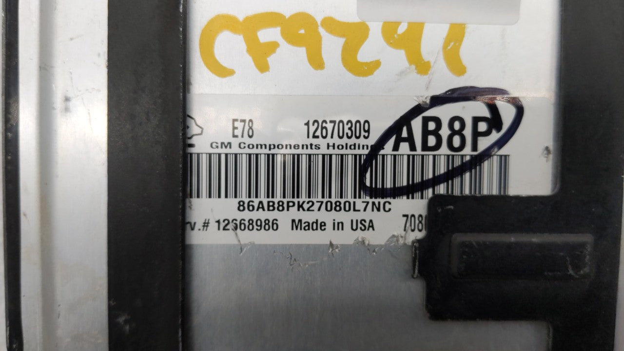 2017-2018 Chevrolet Sonic PCM Engine Control Computer ECU ECM PCU OEM P/N:12668986 12679097, 12670309 Fits Fits 2017 2018 20