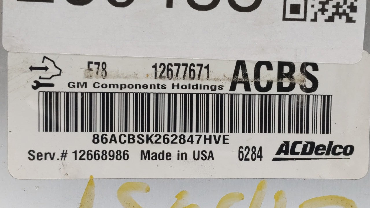 2017-2018 Chevrolet Sonic PCM Engine Control Computer ECU ECM PCU OEM P/N:12685776 12668986, 12692201 Fits Fits 2017 2018 20