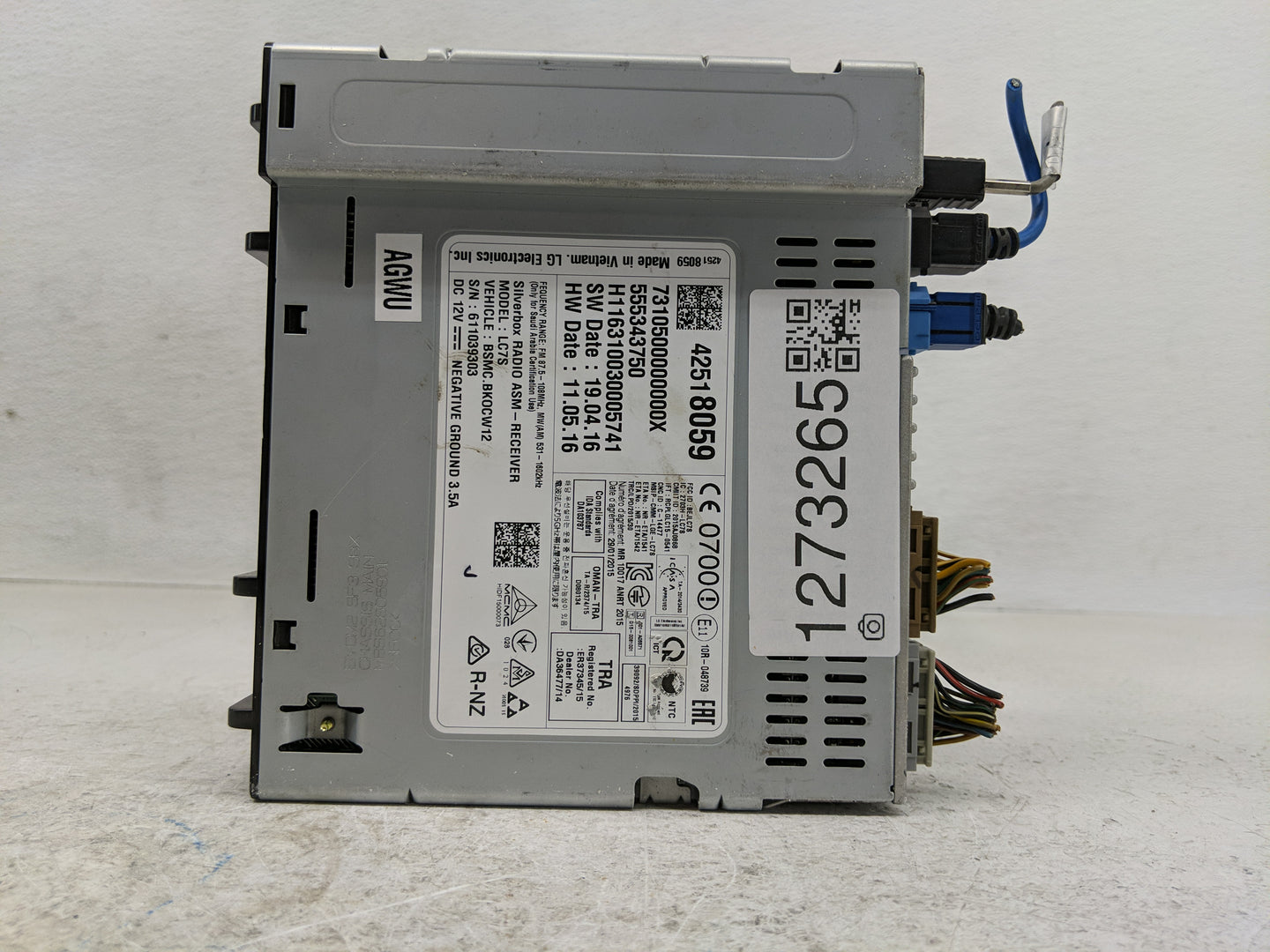 2017 Chevrolet Spark Radio AM FM Cd Player Receiver Replacement P/N:42518059 Fits Fits 2018 2019 OEM Used Auto Parts - Oemus