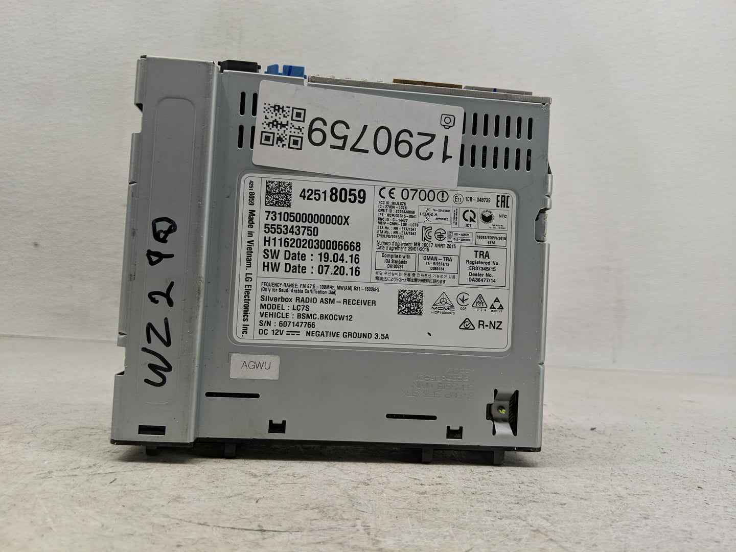 2016 Chevrolet Spark Radio AM FM Cd Player Receiver Replacement P/N:42518059 Fits OEM Used Auto Parts - Oemusedautoparts1.co