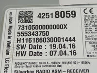 2017 Chevrolet Spark Radio AM FM Cd Player Receiver Replacement P/N:42518059 Fits Fits 2018 2019 OEM Used Auto Parts - Oemus