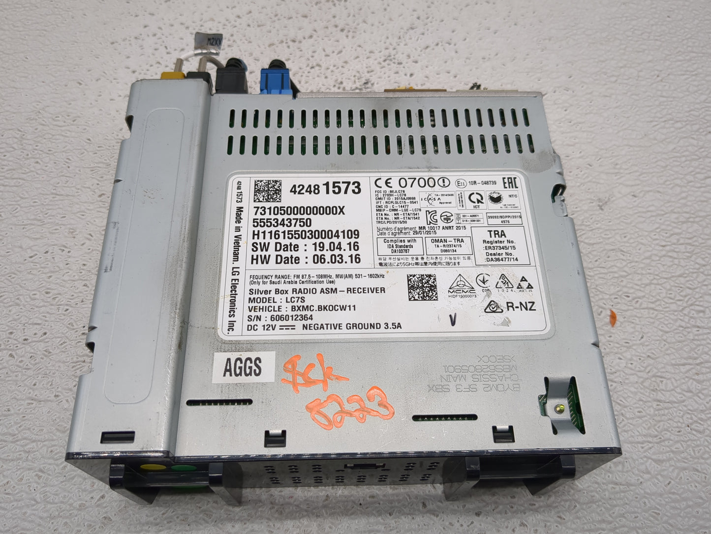 2017 Chevrolet Spark Radio AM FM Cd Player Receiver Replacement P/N:42481573 84016434 Fits Fits 2018 2019 OEM Used Auto Part