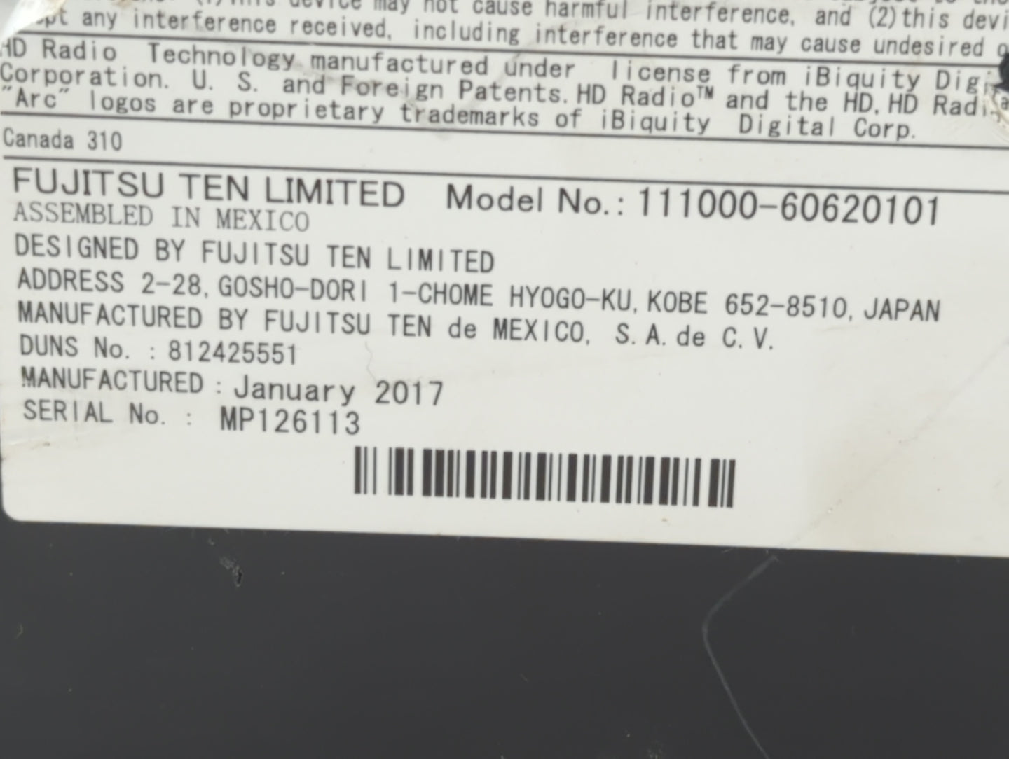 2017-2017 Chevrolet Tahoe Am Fm Cd Player Radio Receiver - Oemusedautoparts1.com