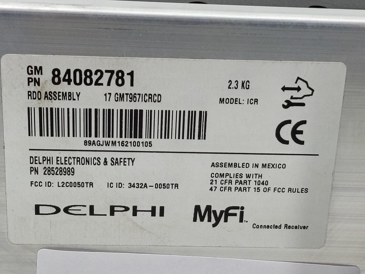 2016-2017 Chevrolet Traverse Radio AM FM Cd Player Receiver Replacement P/N:84082781 Fits Fits 2016 2017 OEM Used Auto Parts