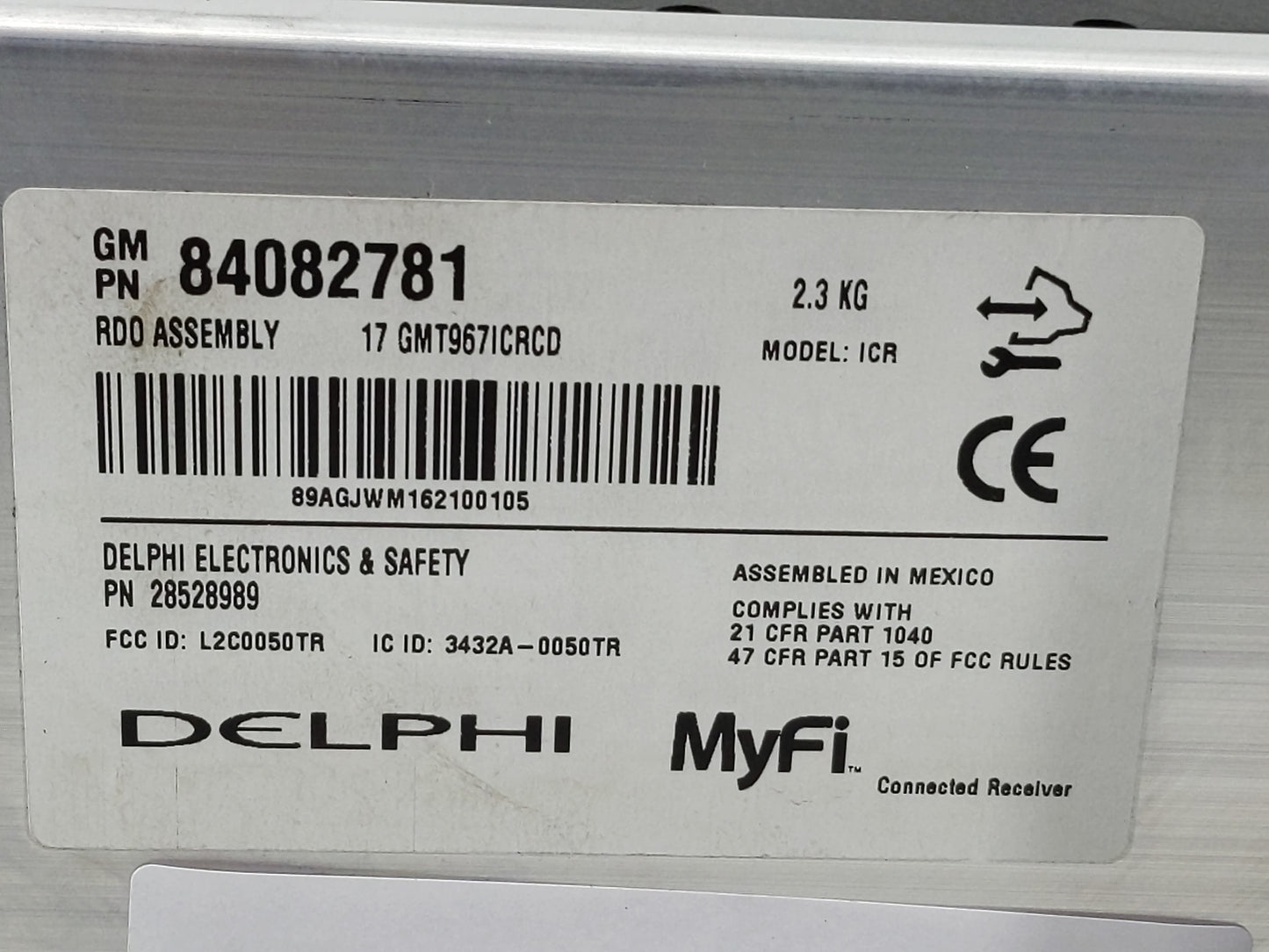 2016-2017 Chevrolet Traverse Radio AM FM Cd Player Receiver Replacement P/N:84082781 Fits Fits 2016 2017 OEM Used Auto Parts