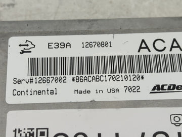 2017 Chevrolet Traverse PCM Engine Control Computer ECU ECM PCU OEM P/N:12670801 Fits Fits 2018 2019 2020 OEM Used Auto Parts