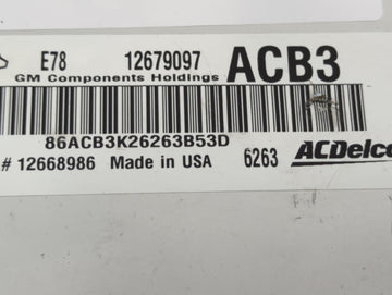 2017-2021 Chevrolet Trax PCM Engine Control Computer ECU ECM PCU OEM P/N:12679097 12668986 Fits Fits 2017 2018 2019 2020 2021 OEM Used Auto Parts