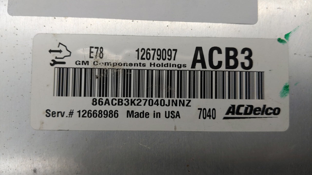 2017-2018 Chevrolet Trax PCM Engine Control Computer ECU ECM PCU OEM P/N:12668986 12679097, 12670309 Fits Fits 2017 2018 201