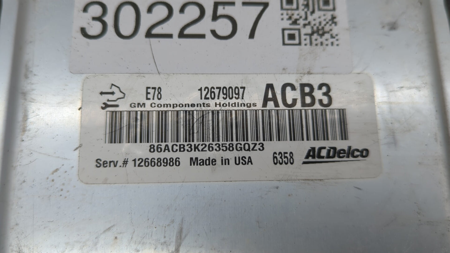 2017-2018 Chevrolet Trax PCM Engine Control Computer ECU ECM PCU OEM P/N:12668986 12695536, 12670309 Fits Fits 2017 2018 201