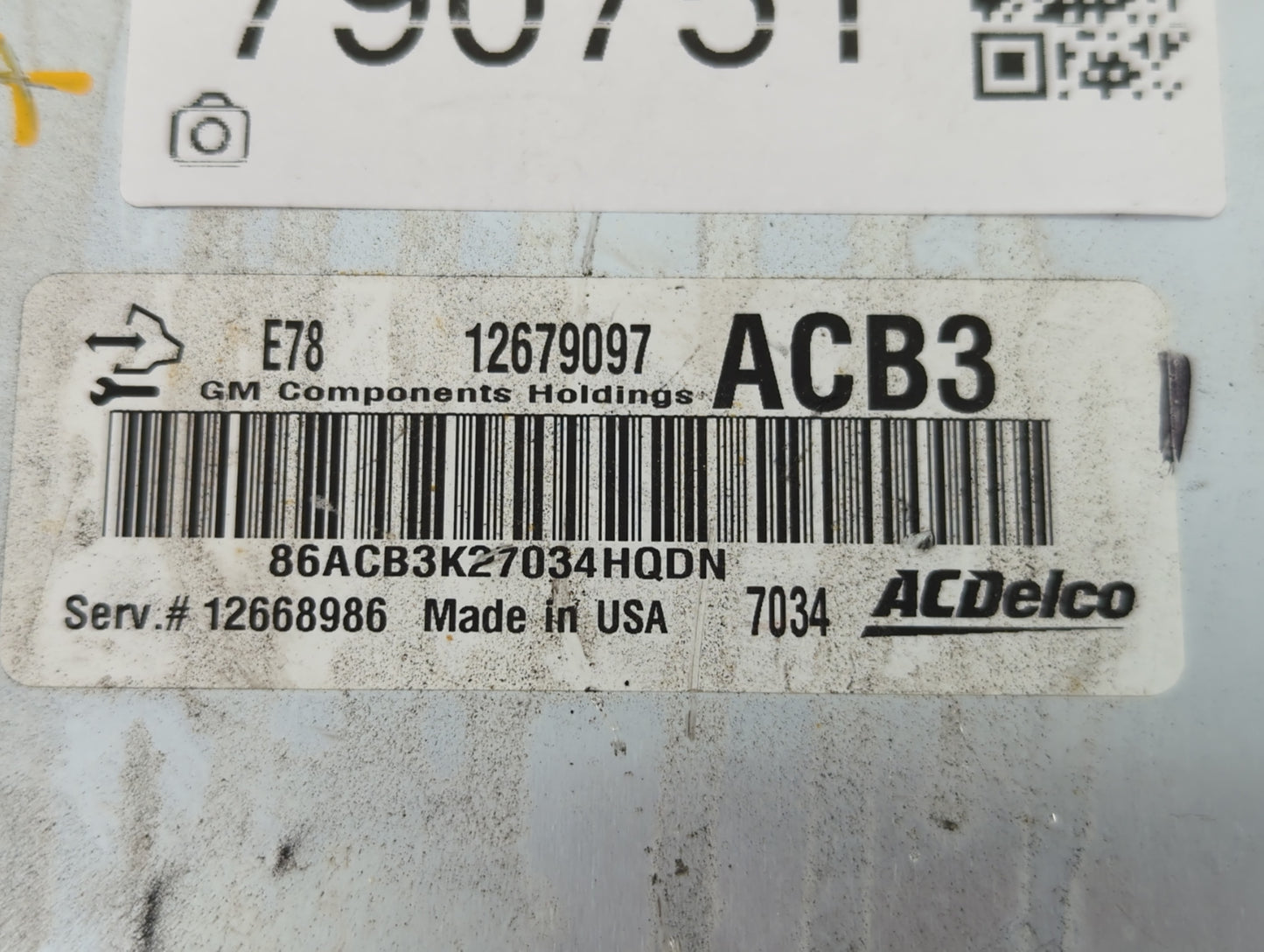 2017-2021 Chevrolet Trax PCM Engine Control Computer ECU ECM PCU OEM P/N:12679097 Fits Fits 2017 2018 2019 2020 2021 OEM Use
