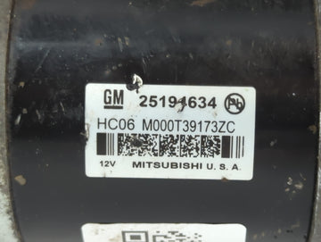 2013-2021 Chevrolet Trax Car Starter Motor Solenoid OEM P/N:M000T39173ZC 25191634 Fits OEM Used Auto Parts