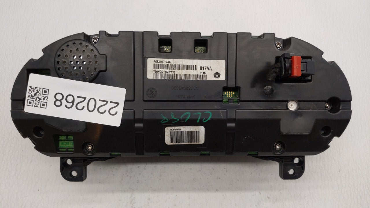 2016 Chrysler 200 Instrument Cluster Speedometer Gauges P/N:P68259070AB P68310017AA Fits OEM Used Auto Parts - Oemusedautopa