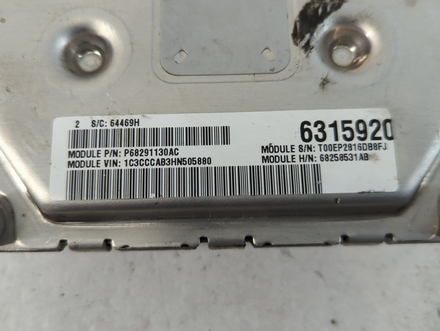 2016-2017 Chrysler 200 PCM Engine Control Computer ECU ECM PCU OEM P/N:P68291130AC P68258531AB Fits Fits 2016 2017 OEM Used 